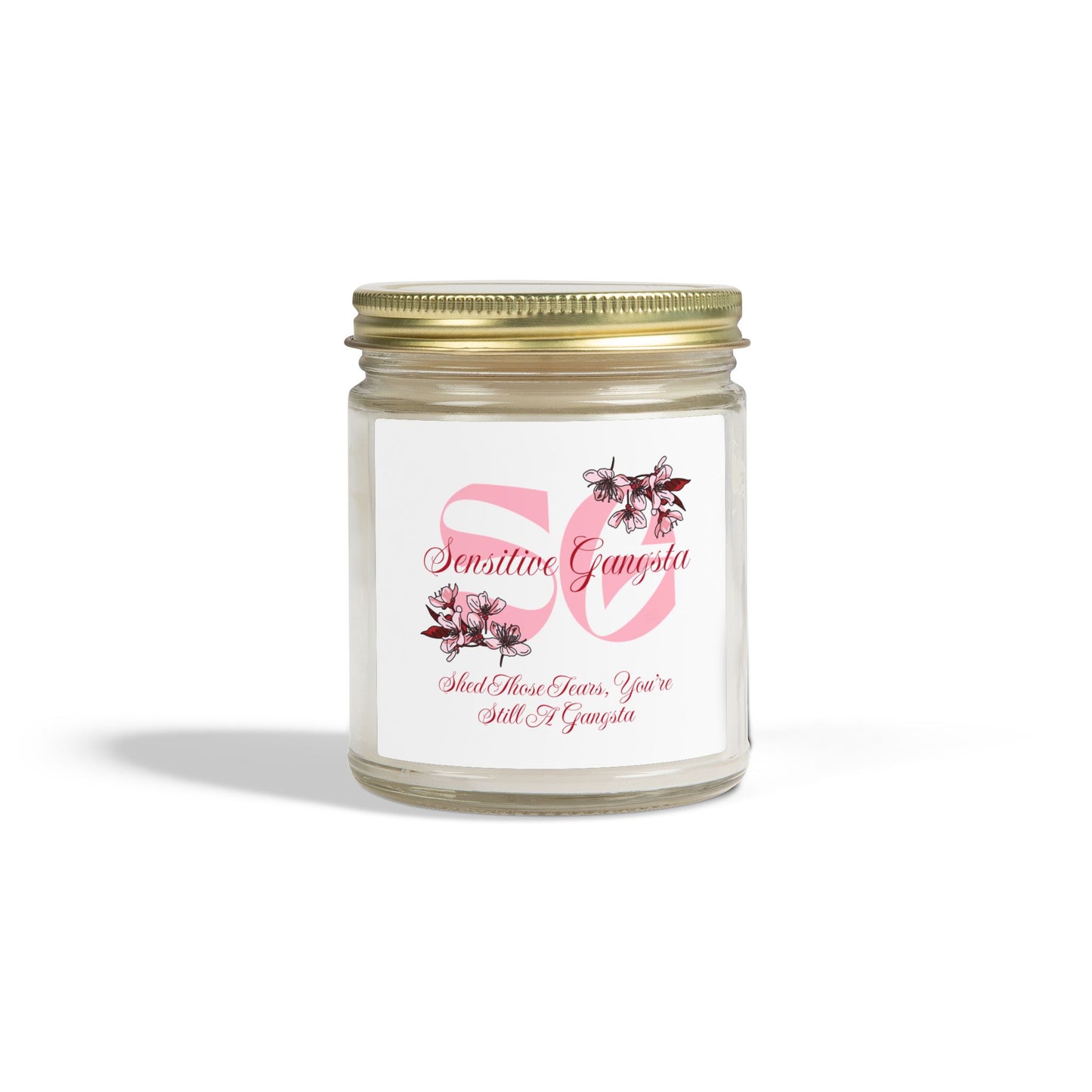 Coconut Apricot Scented Candle — 4oz & 9oz Soy Wax Jar (Sensitive Gangsta Label)