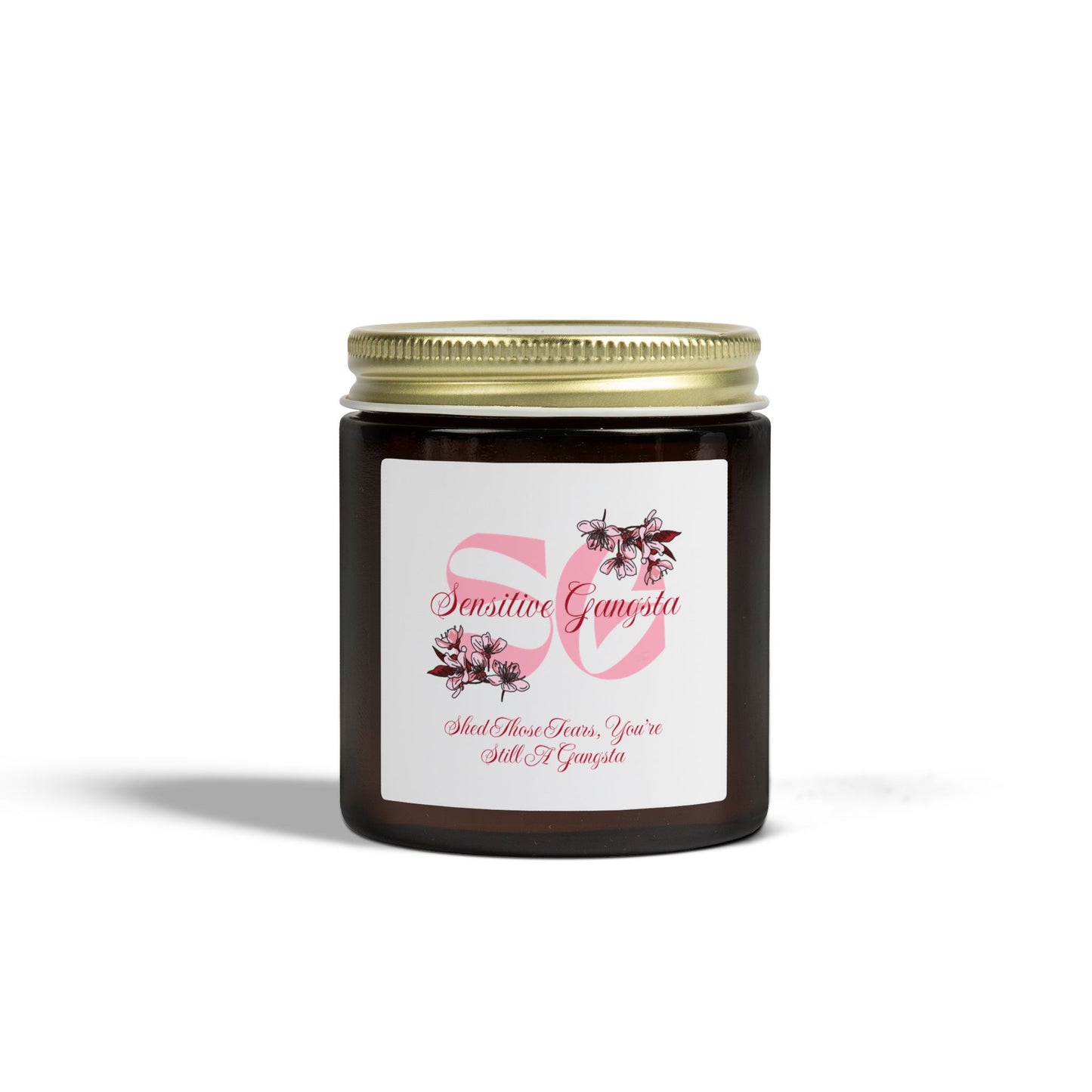 Coconut Apricot Scented Candle — 4oz & 9oz Soy Wax Jar (Sensitive Gangsta Label)