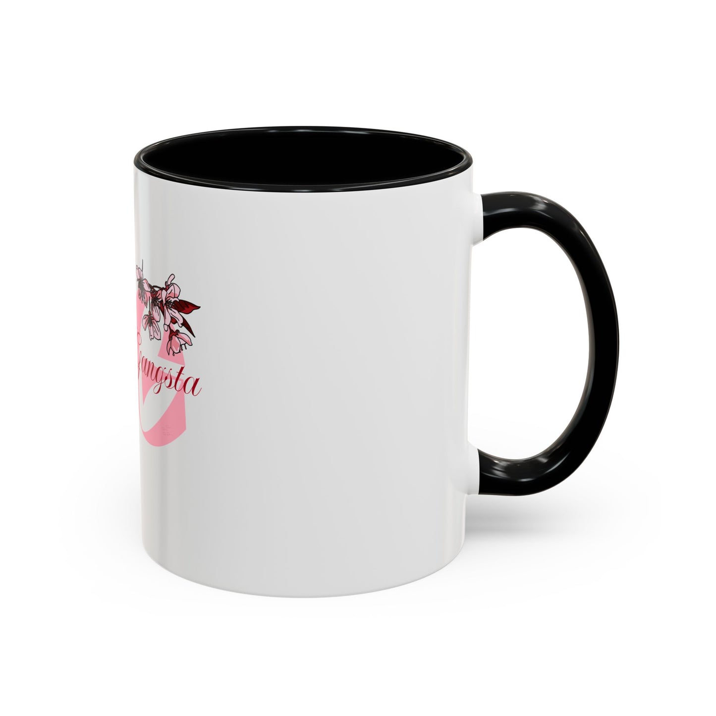 Sensitive Gangsta Pink Floral Accent Coffee Mug — 11/15oz