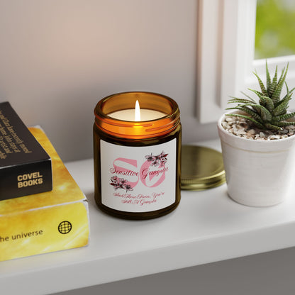 Coconut Apricot Scented Candle — 4oz & 9oz Soy Wax Jar (Sensitive Gangsta Label)