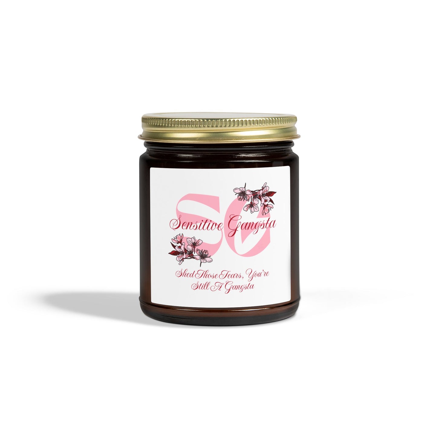 Coconut Apricot Scented Candle — 4oz & 9oz Soy Wax Jar (Sensitive Gangsta Label)