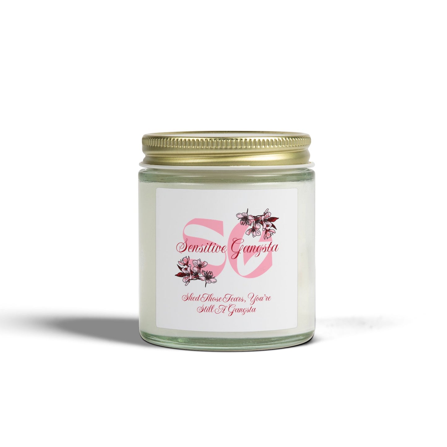 Coconut Apricot Scented Candle — 4oz & 9oz Soy Wax Jar (Sensitive Gangsta Label)