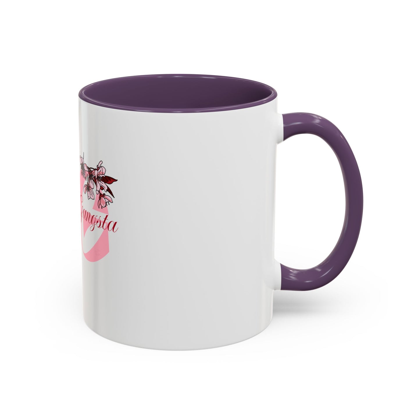 Sensitive Gangsta Pink Floral Accent Coffee Mug — 11/15oz