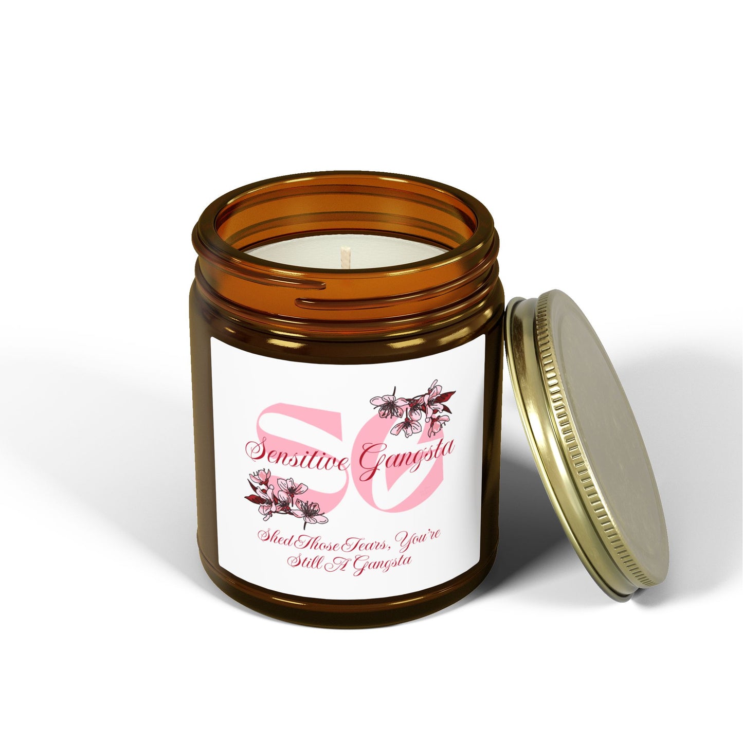 Coconut Apricot Scented Candle — 4oz & 9oz Soy Wax Jar (Sensitive Gangsta Label)